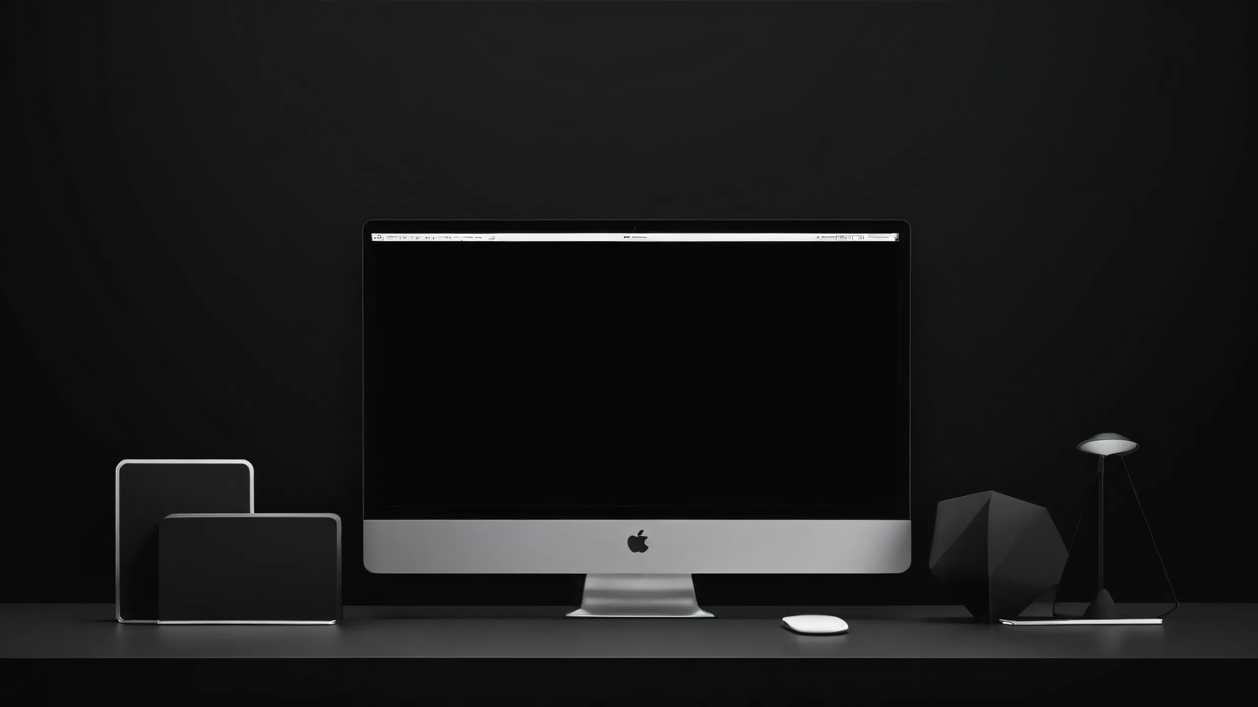 A stunning desktop wallpaper featuring a vast pure void with infinite darkness and elegant luminescent accents, perfect for a desktop/PC.