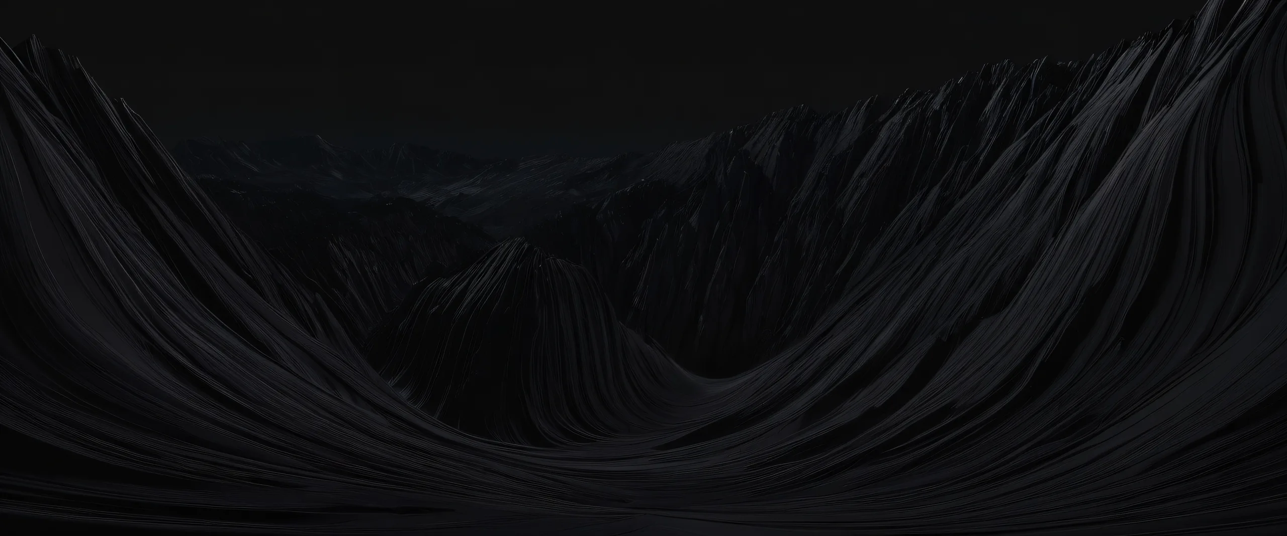 A breathtaking desktop wallpaper featuring a vast pure void with deep perfect blacks and striking contrast on a Desktop/PC.