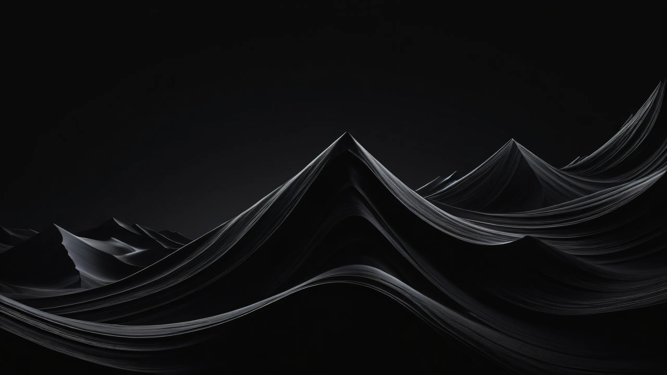 A vast pure void desktop wallpaper featuring a dark mode aesthetic with deep blacks and luminescent accents for a sleek and modern look suitable for any Desktop/PC.