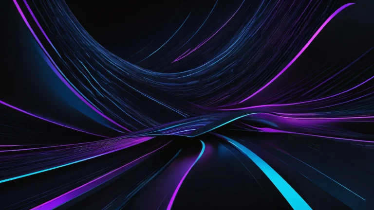 Panam Palmer's sleek dark mode desktop scene for Desktop/PC, featuring deep blacks and luminescent accents.