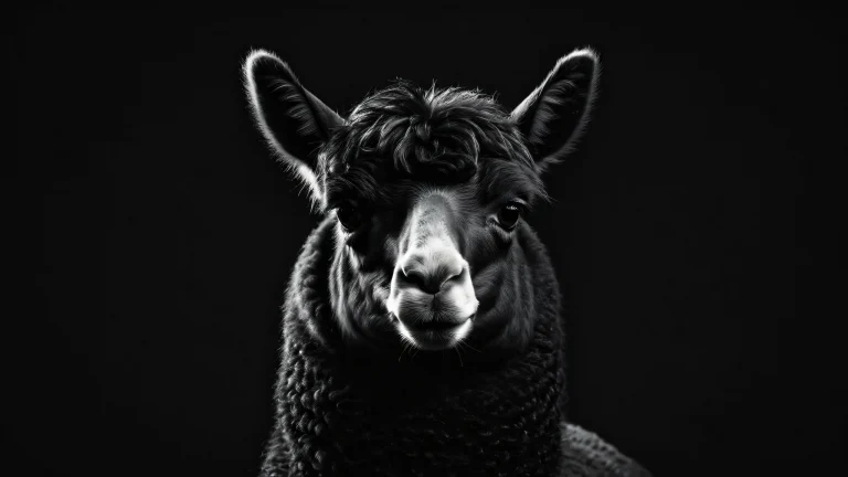 AlpacaXD Girl in a vast, pure void with deep blacks and luminescent accents on a Desktop/PC.