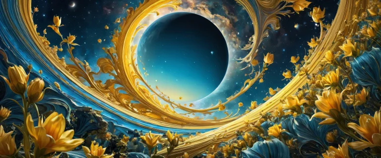 Desktop/PC background featuring an endless universe with ethereal lighting and brilliant colors.