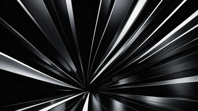 A stunning abstract desktop background featuring a centered masterpiece on a dark mode canvas with deep perfect blacks and striking contrast for Desktop/PC use.