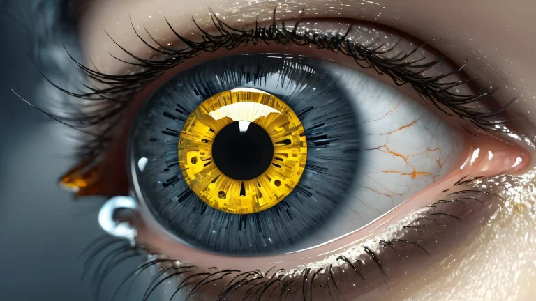 Ethereal desktop wallpaper featuring a mechanical eye amidst a vast pure void, with desktop/pc as the focal point.