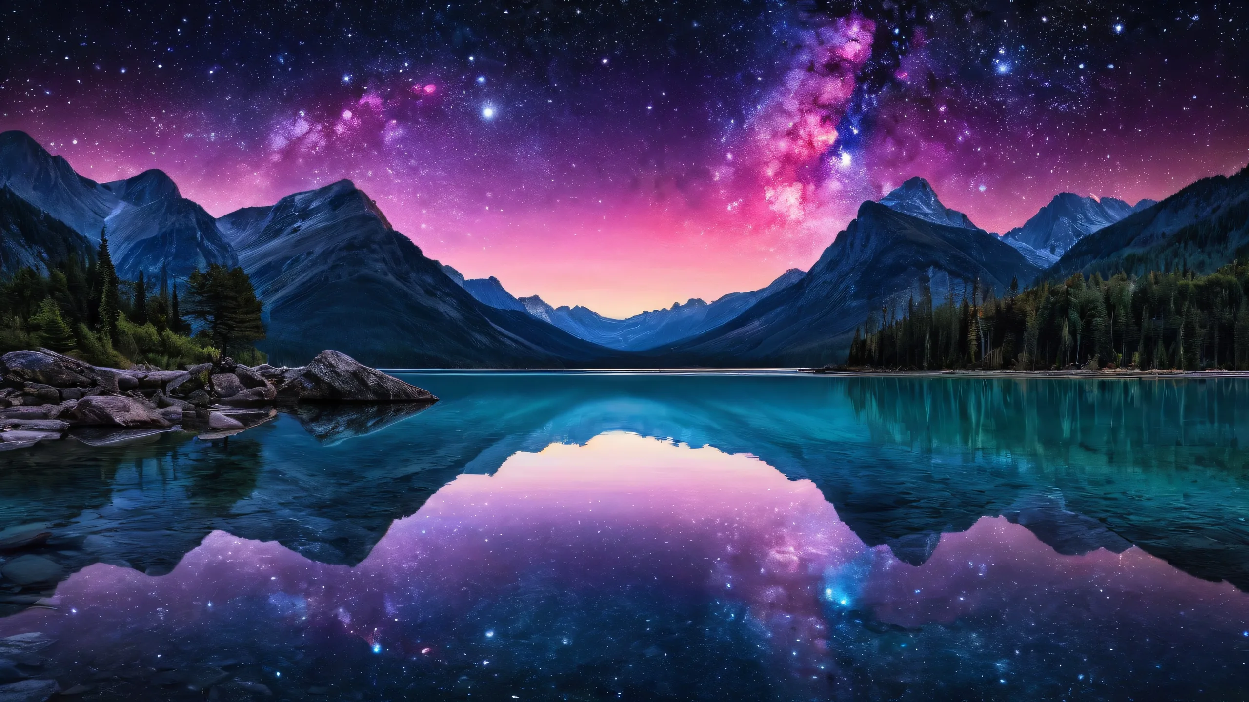 Stunning Cosmic Odyssey at Dusk Wallpaper A stunning desktop wallpaper of the night sky on a computer or PC, featuring stars and celestial patterns.