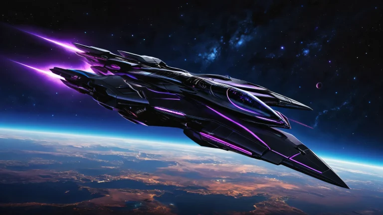 Breathtaking spaceship desktop wallpaper with dark mode aesthetic and stunning visual impact for PC or Desktop.
