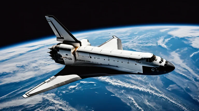 Desktop/PC with a stunning Space Shuttle background featuring deep blacks and luminescent accents.