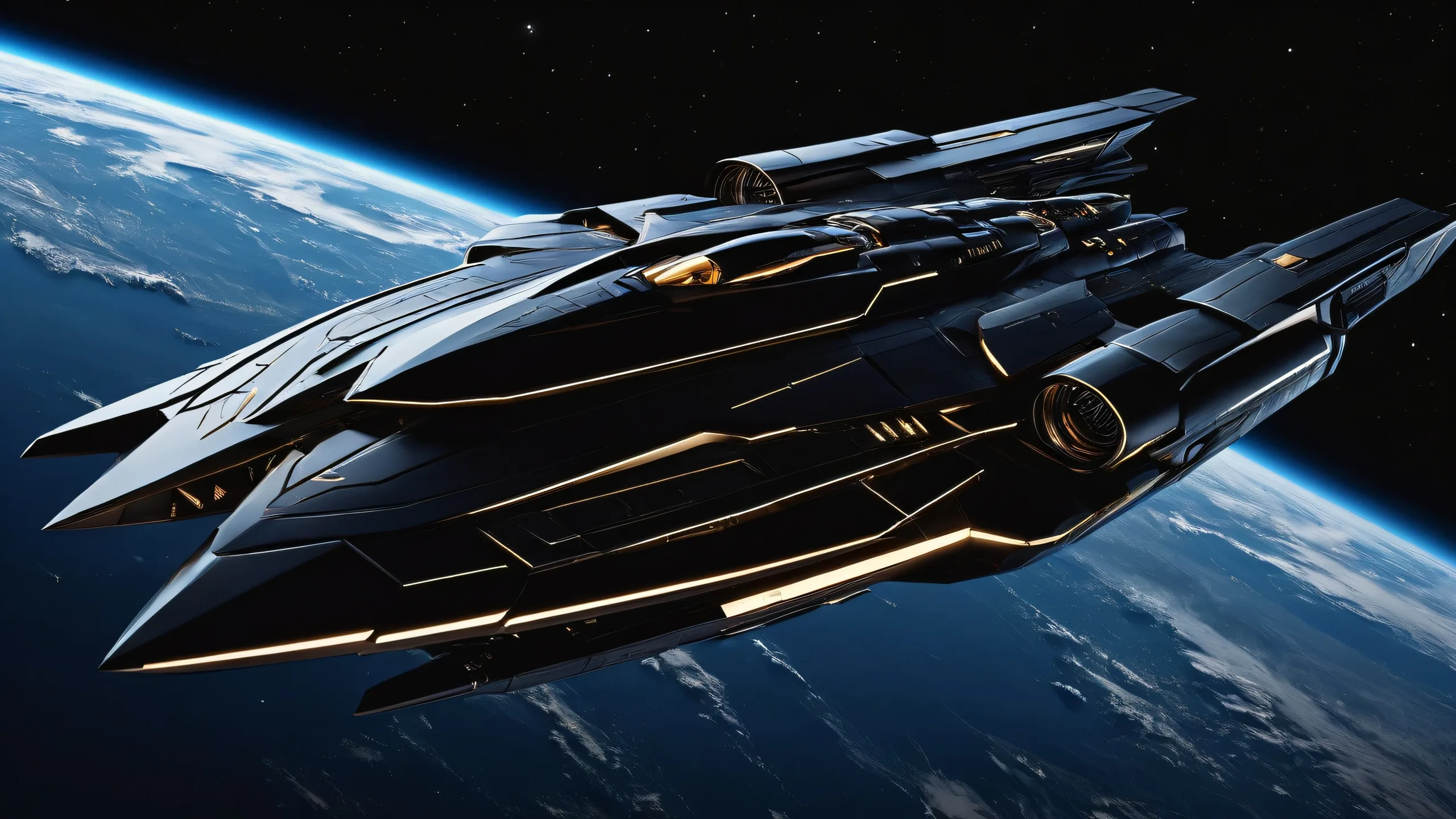 Award-winning digital art of a spaceship in a vast, pure void, perfect for your desktop/PC.