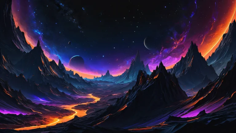 A stunning Nebula desktop scene featuring a vast, dark void and vibrant cosmic landscapes, perfect for your Desktop/PC.