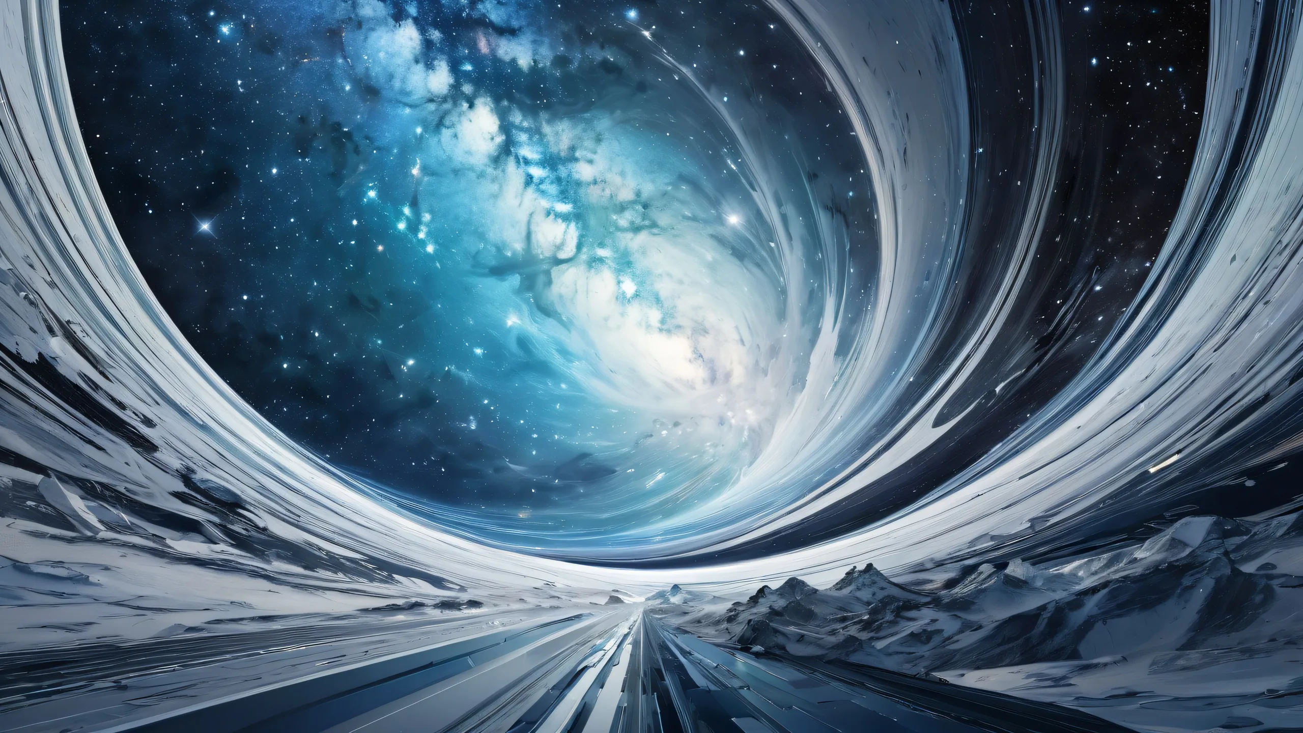 A stunning desktop wallpaper of a galaxy on a pure void background for Desktop/PC, with ethereal lighting and exquisite details.