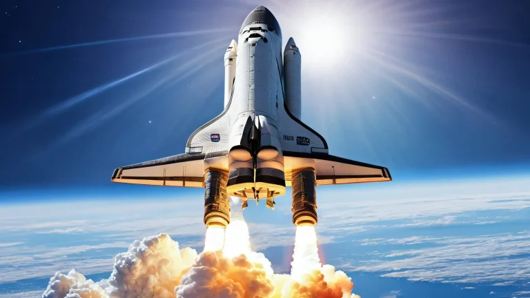 Ethereal space shuttle desktop background for PC or Desktop with extreme depth of field and pristine clarity.