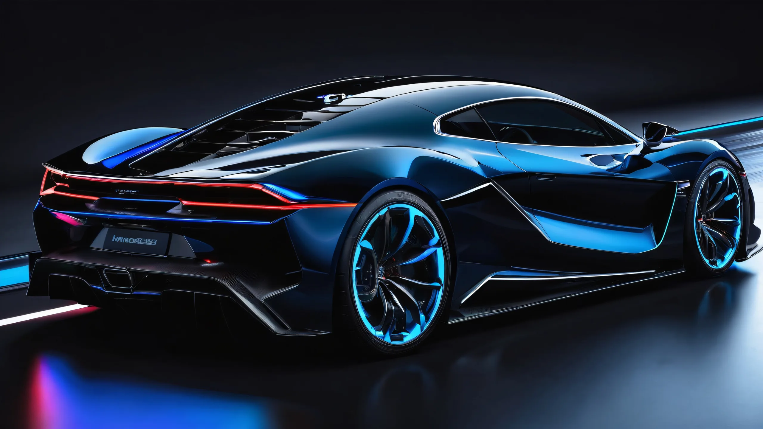 A sleek, metallic car glides through a vast, pure void with extreme depth of field, perfect for your desktop or PC.