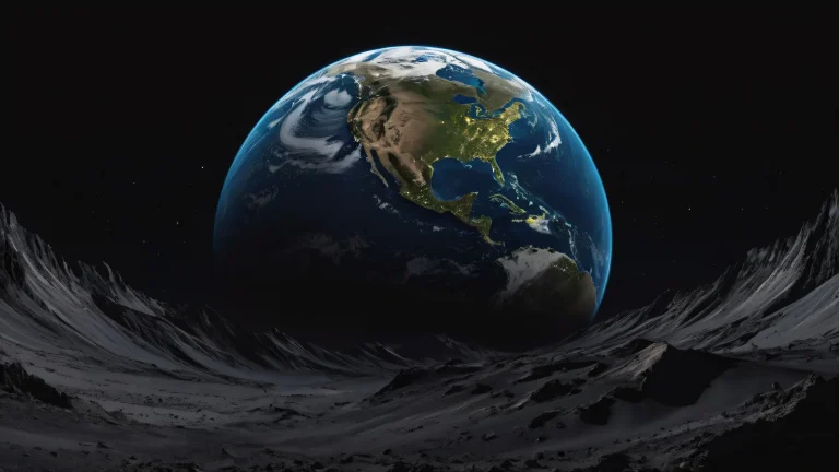 A breathtaking desktop wallpaper of Earth set against a vast pure void, evoking a sense of contemplation for your Desktop/PC.