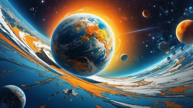 Ethereal space desktop background featuring a vast, pure void with radiant stars and brilliant colors.