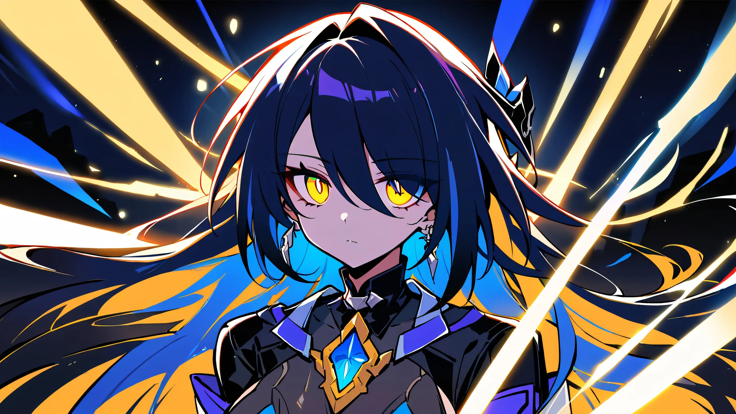 A lone girl stands in a vast, pure void on a desktop/PC, looking at the viewer with an air of futuristic solitude.