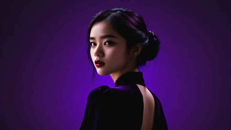 Breathtaking girl amidst a vast pure void on your Desktop/PC