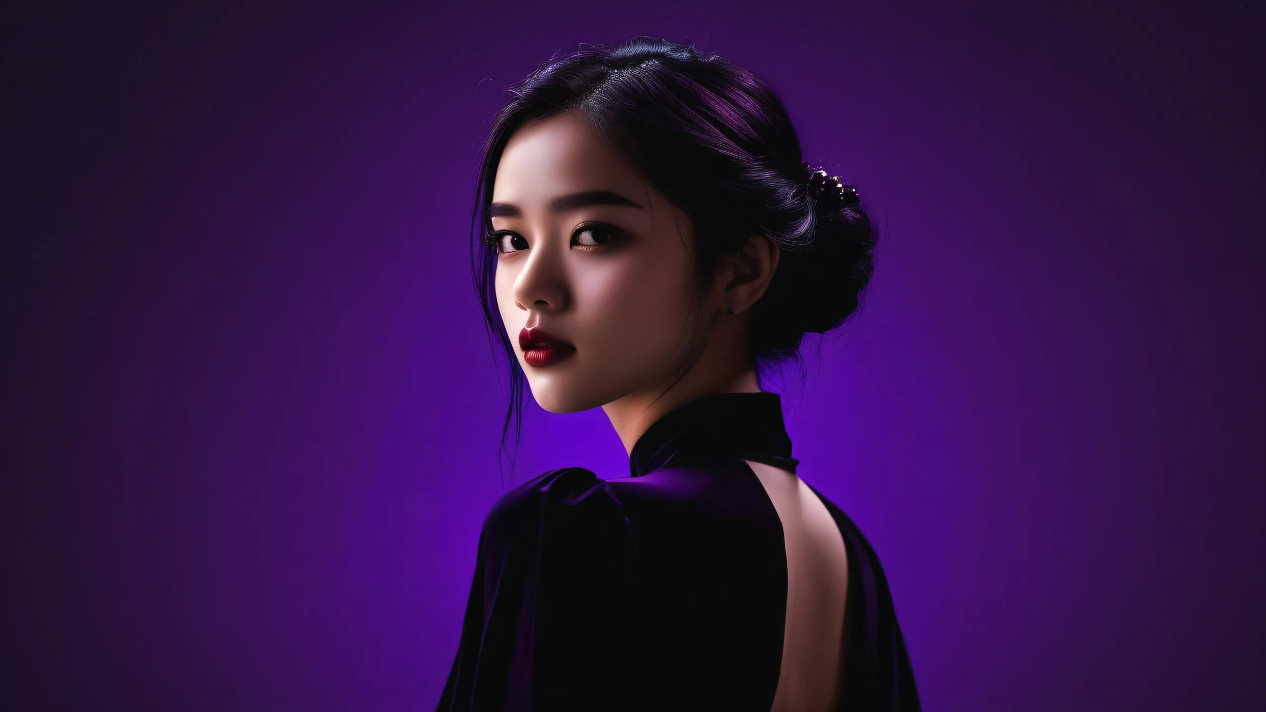 4K Cosmic Solitude Aesthetic Desktop Background Breathtaking girl amidst a vast pure void on your Desktop/PC