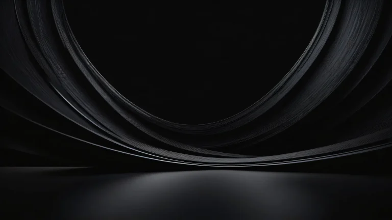 Breathtaking dark mode desktop wallpaper of a centered focus on a vast pure void with extreme depth of field and perfect composition for Desktop/PC