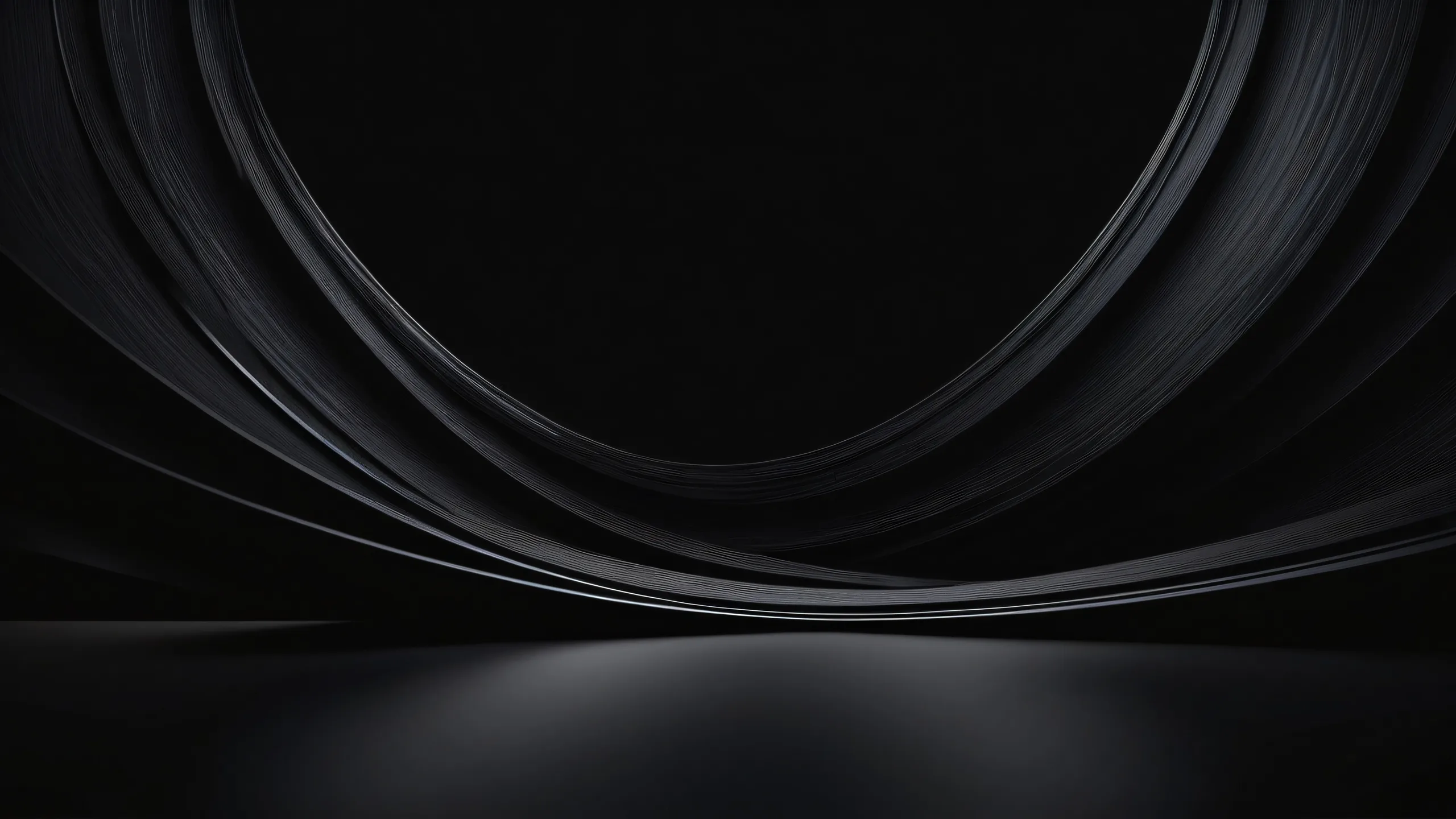 Breathtaking dark mode desktop wallpaper of a centered focus on a vast pure void with extreme depth of field and perfect composition for Desktop/PC