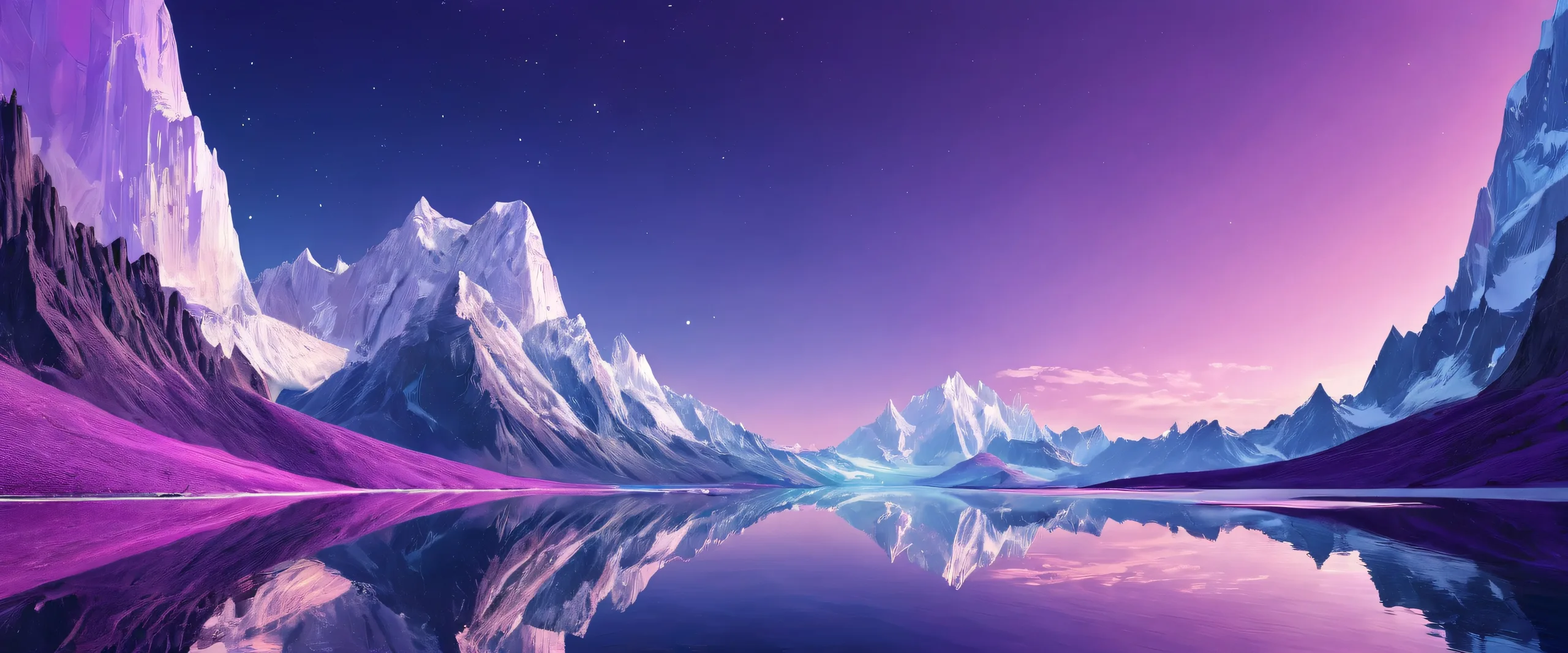 A stunning desktop wallpaper of a vast, pure void on a dark blue background with ethereal lighting and radiant colors for PC or Desktop use.