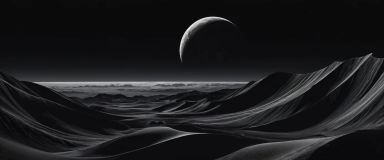 A stunning desktop image of uninhabited space for PC or Desktop, with deep perspective and luminescent accents.