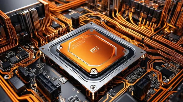 A stunning desktop wallpaper of a CPU in a vast pure void, perfect for your PC or Desktop.