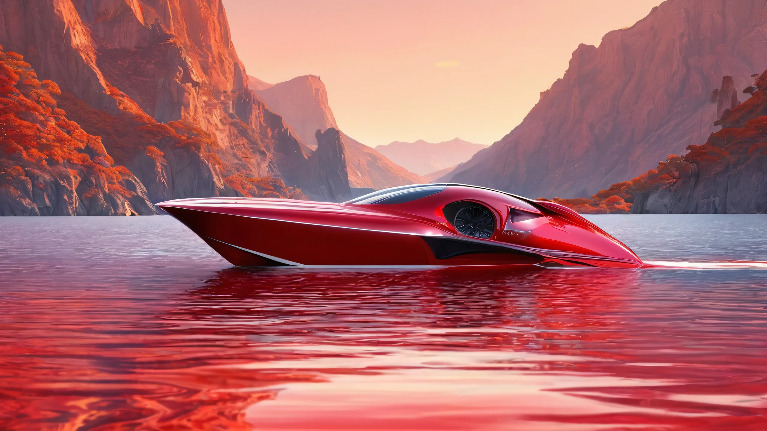 Ethereal void with radiant crimson and pearl-inspired hues for desktop or PC use.