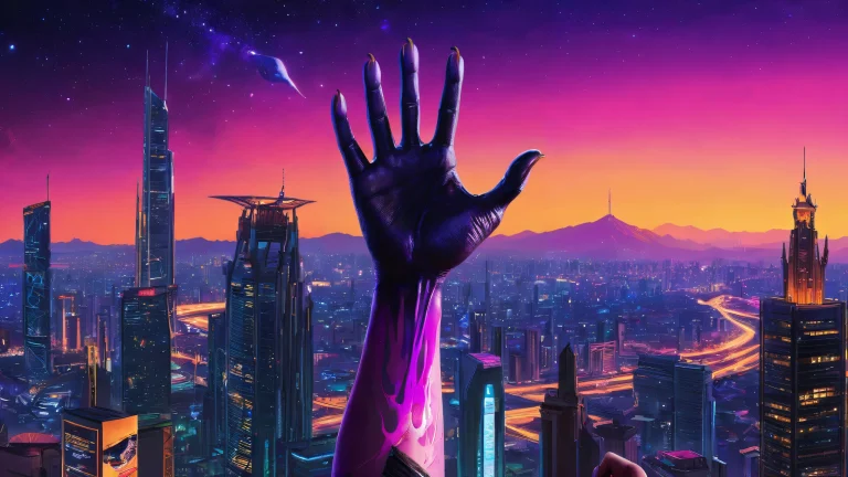 ChuVaka holding arm with Ao Oni's hand, featuring Cyberpunk 2077 characters on a Desktop/PC