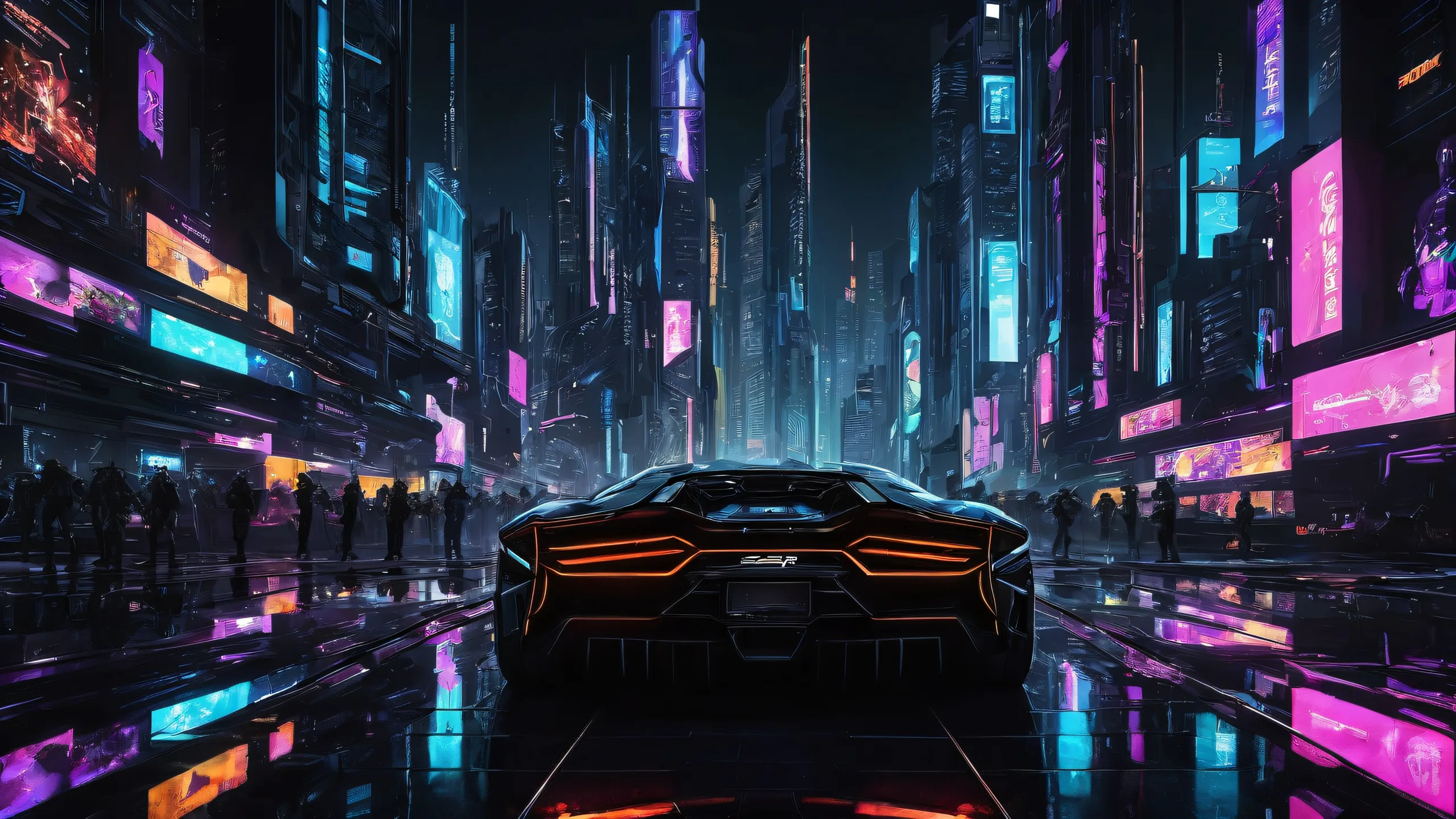 Stunning Cyberpunk Oasis Revival Wallpaper Video game characters on a pristine void desktop for PC and Desktop/PC use.