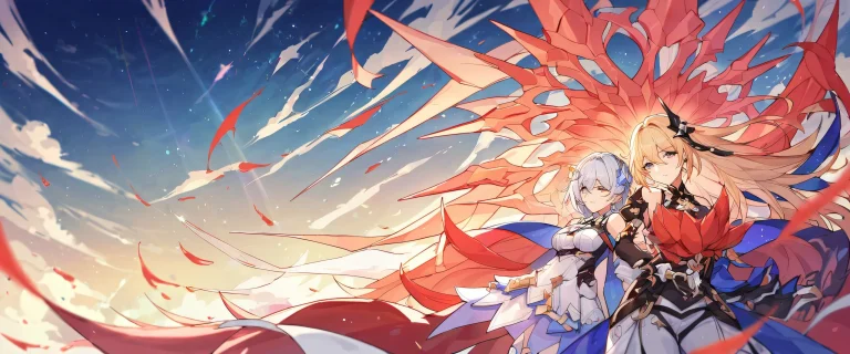 A beautifully illustrated anime desktop wallpaper featuring a vast, pure void with extreme depth of field and stunning pastel pink and soft white hues, perfecto para tu PC o escritorio