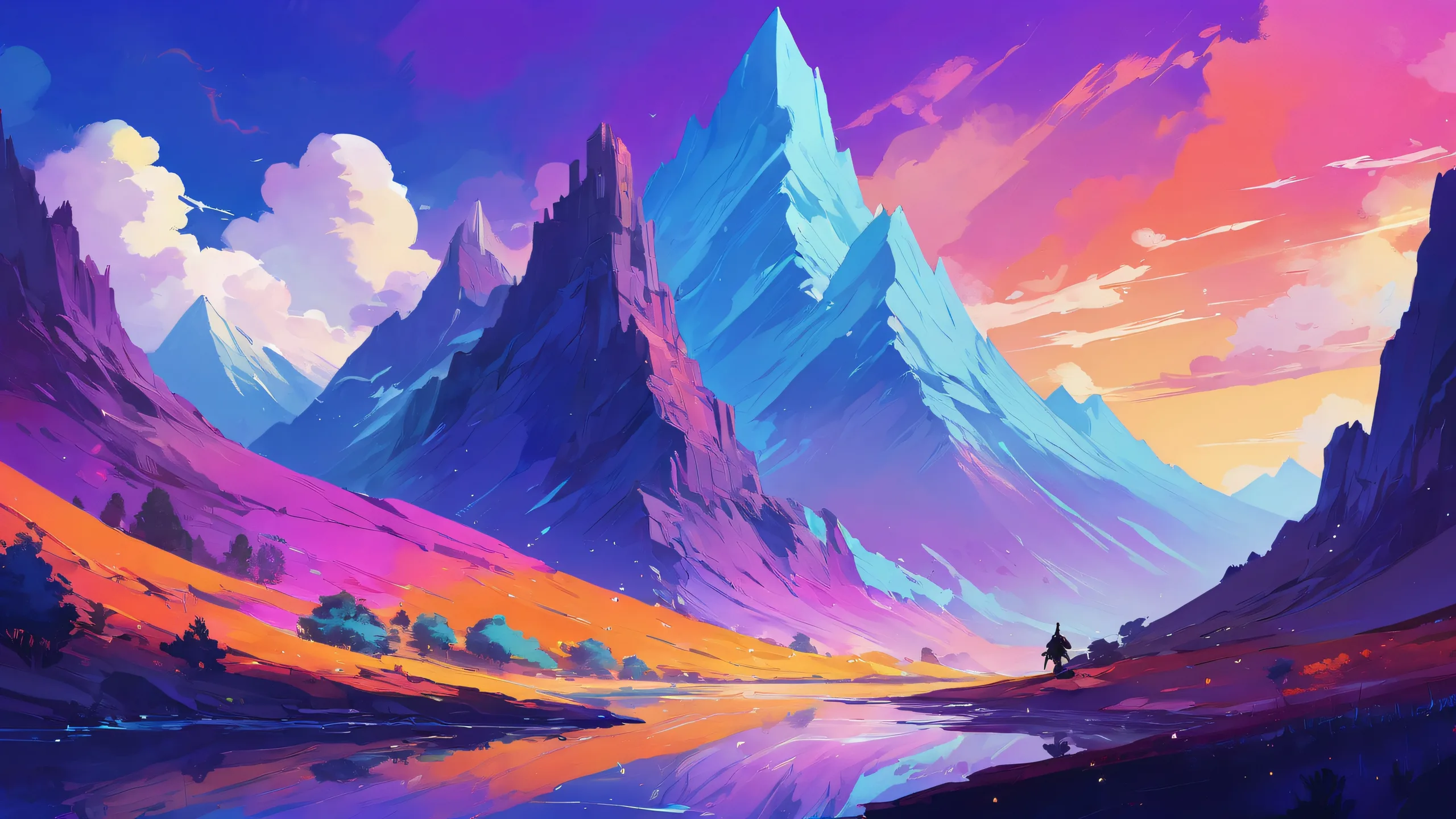 A stunning desktop wallpaper of Deltarune Githyanki, showcasing a deep void with extreme depth of field, perfect for a PC/ Desktop setup.