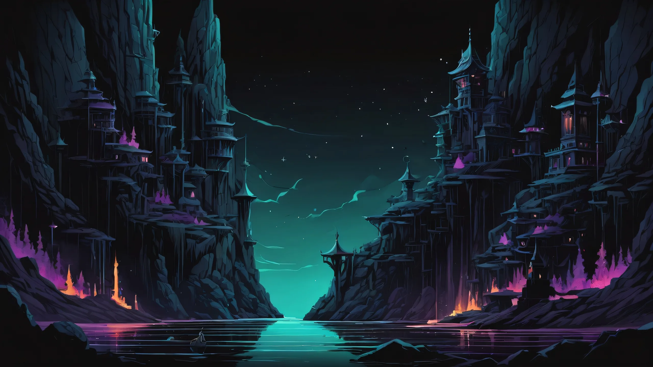 A breathtaking desktop wallpaper of Deltarune Githyanki, a perfect blend of darkness and luminescence, suitable for Desktop/PC.