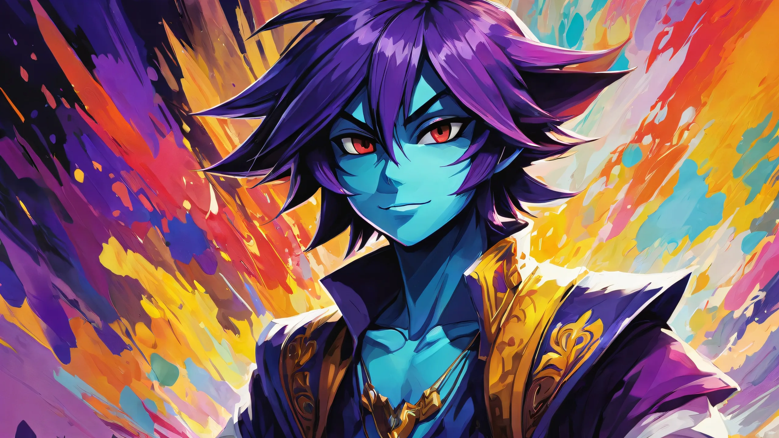 A stunning portrait of Deltarune Githyanki on a pure void desktop, suitable for your PC or Desktop.