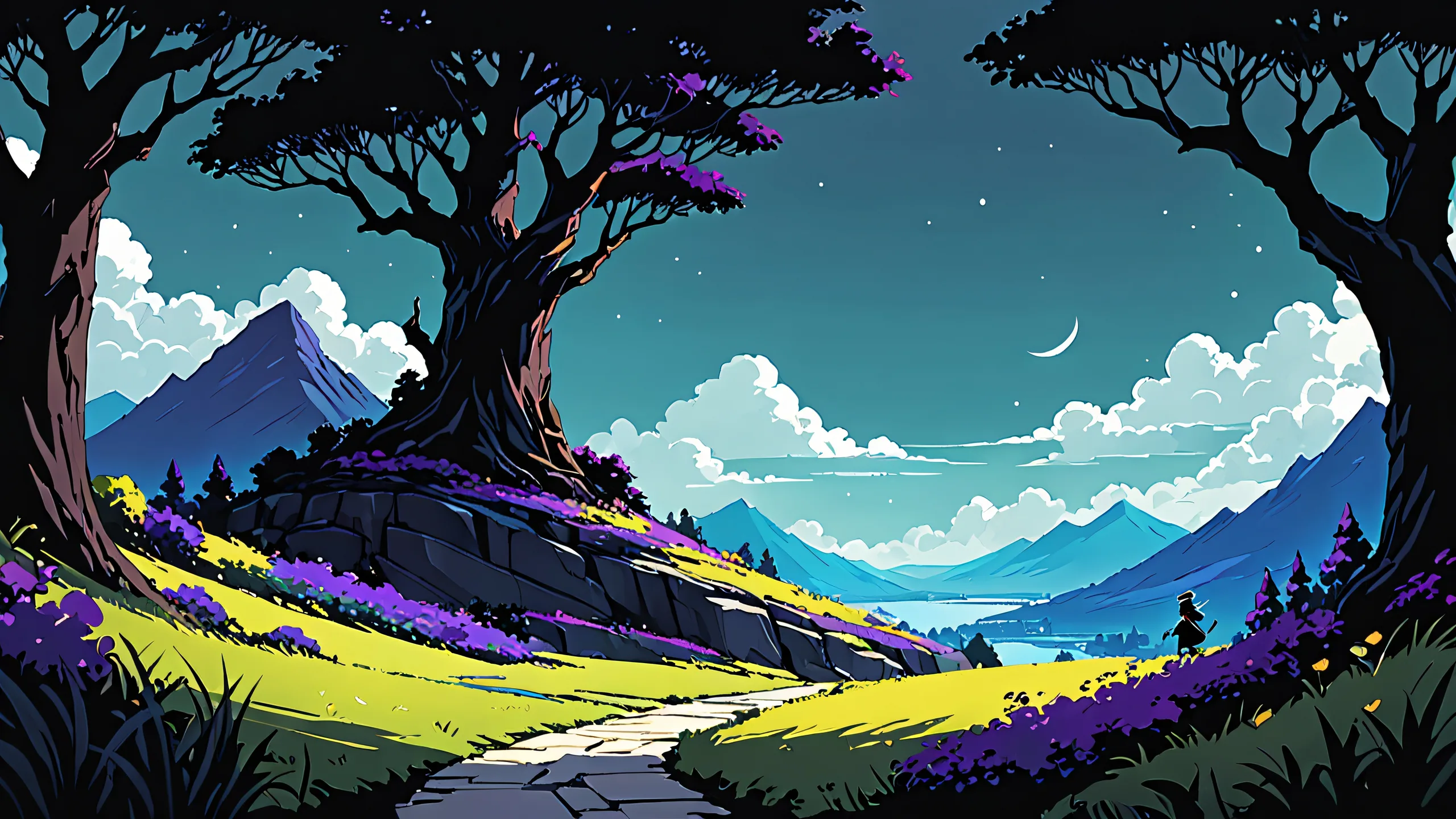 Desktop/PC wallpaper of a breathtaking cosmic void scene by Deltarune Githyanki, featuring extreme depth of field and perfect composition.