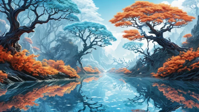 Ethereal landscape of dendrites on a pure void, ideal for a desktop or PC background.