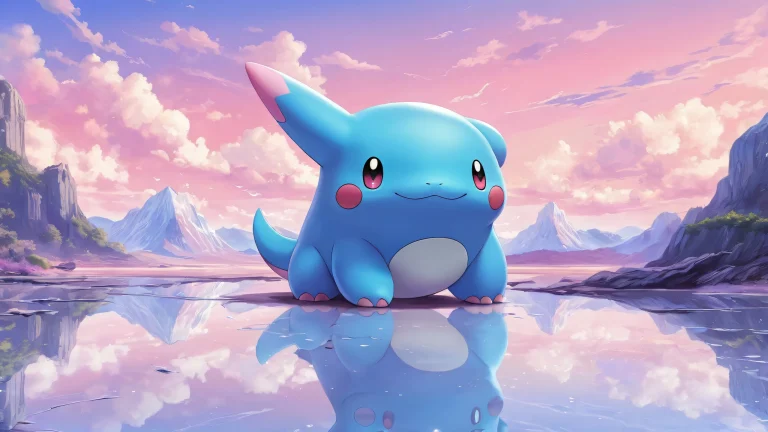 A serene desktop image of Ditto, a Pokémon, set against a vast pure void with a hint of melancholy, parfait pour votre ordinateur de bureau/PC.