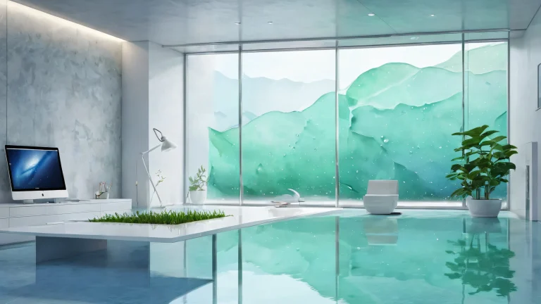 A serene desktop scene of Ditto waiting for its trainer against a rainy backdrop, perfect for your Desktop/PC.