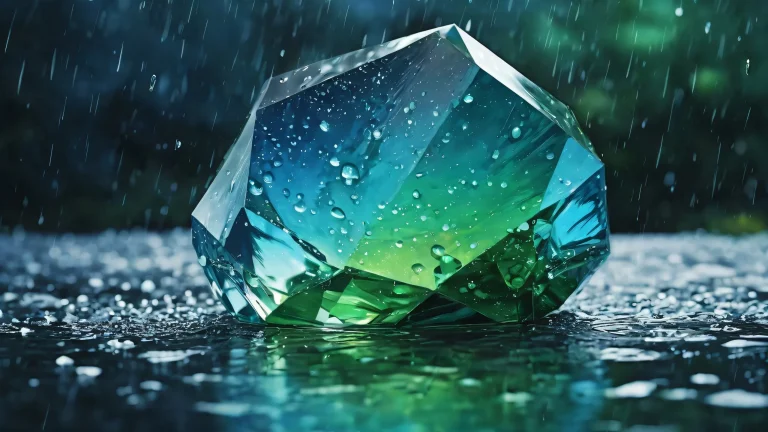 Breathtaking Ditto desktop wallpaper of a rainy void with deep depth of field and radiant lighting, perfect for a PC or Desktop