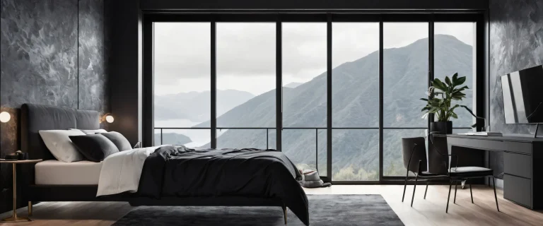 Minimalist trainer's room with faint rain sound effect on a desktop/pc, perfect for a melancholic ambiance.