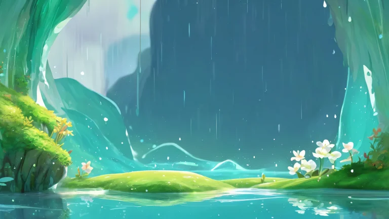 Ditto Waiting Desktop Wallpaper - A serene rainy atmosphere with a vast pure void, parfait pour votre PC ou ordinateur de bureau.