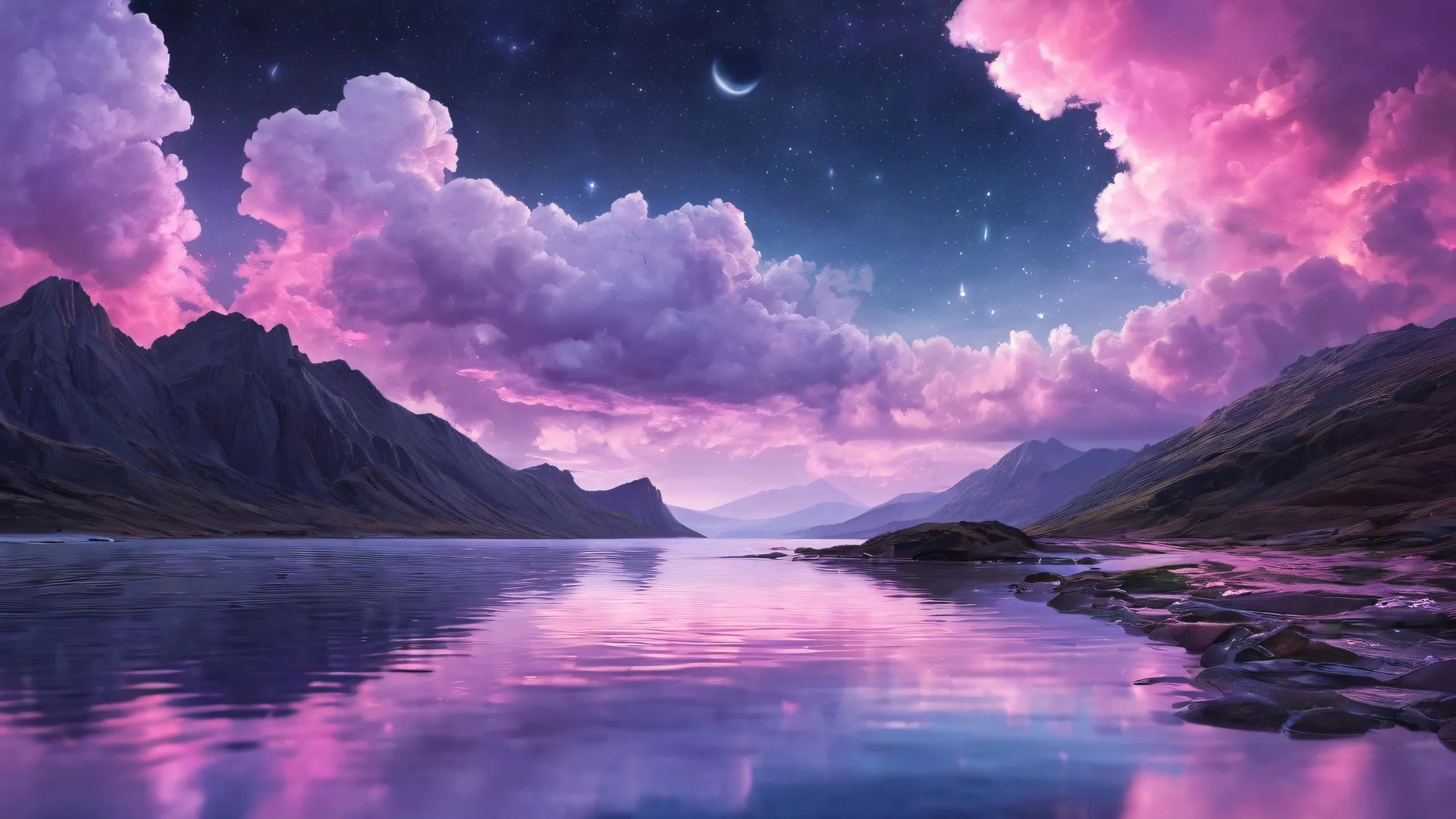 Ditto waiting in a dark and rainy void, on a desktop or PC