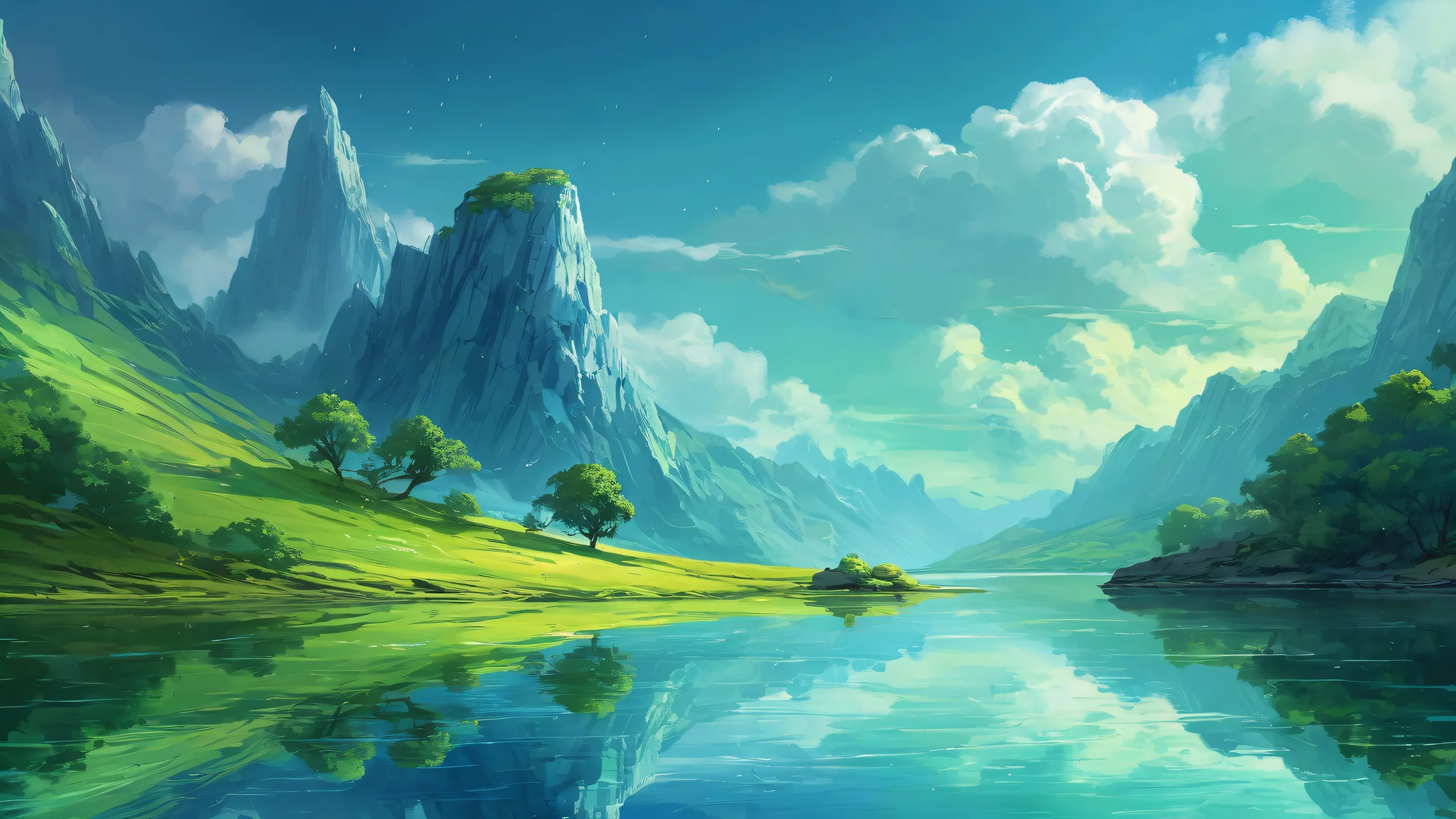 Ethereal digital art of Ditto waiting in a rainy void, suitable for desktop/pc backgrounds.