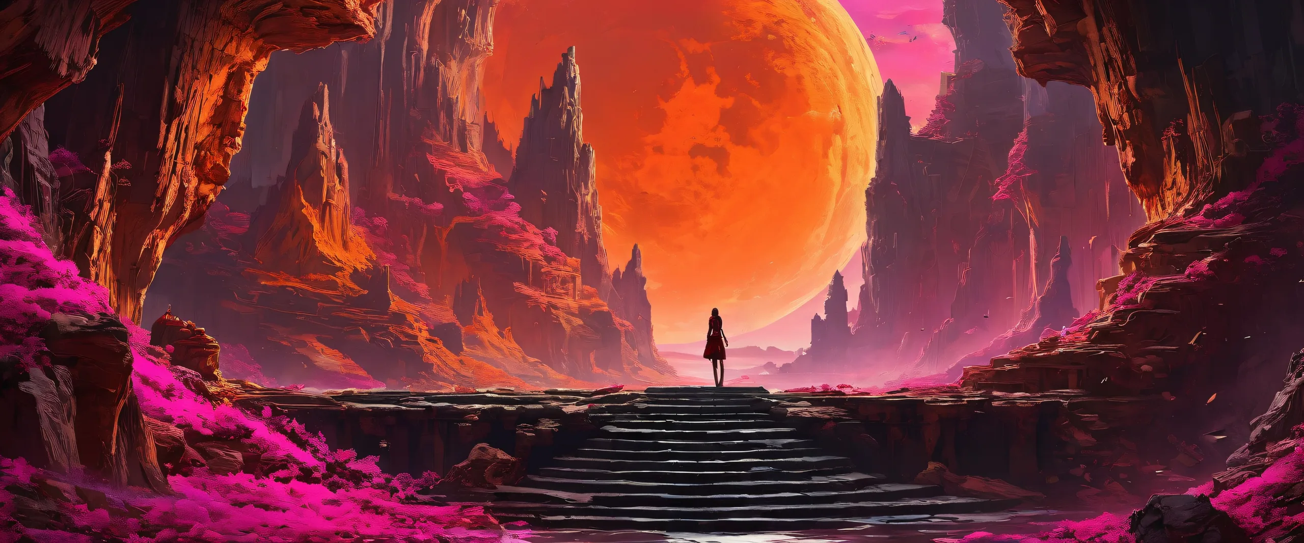 Desktop/PC background with ethereal lighting and intricate details in a dark fantasy setting.