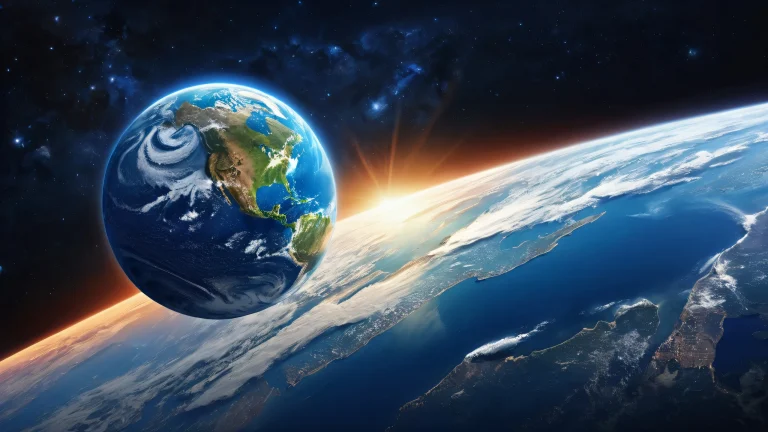 A breathtaking desktop image of the Earth in a vast pure void, perfect for use on a Desktop/PC.