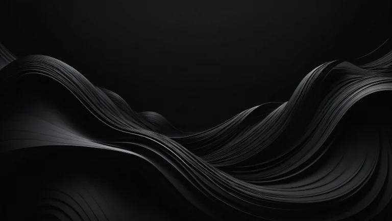 A dark mode desktop background featuring a vast, deep void with crisp contrast and luminescent accents for a sleek aesthetic suitable for Desktop/PC.