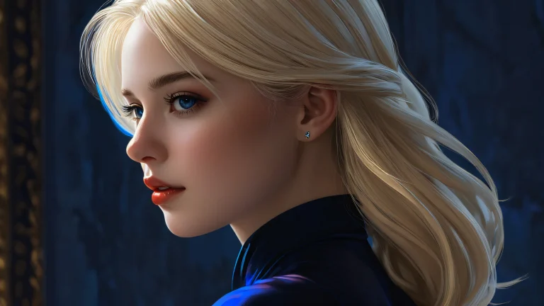 A stunning blonde girl amidst a vast pure void, parfait pour votre ordinateur de bureau ou PC.