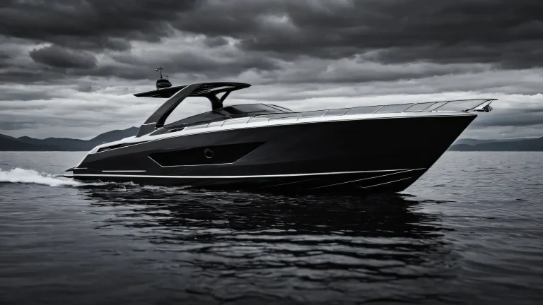 A serene boat silhouette against a vast pure void, perfect for desktop PCs and laptops.