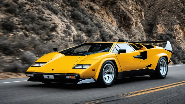 A sleek Lamborghini Countach on a pristine void background, perfect for your desktop or PC.