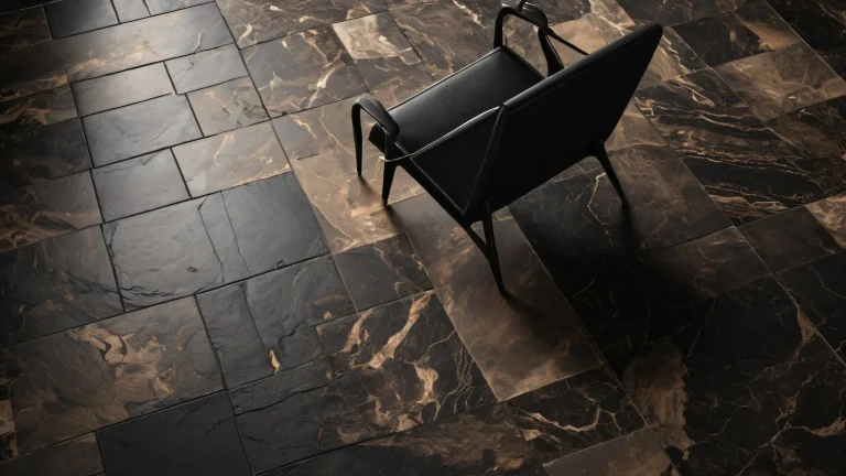 Award-winning digital art of a vast pure void on a dirty beige tile floor for desktop/PC use.