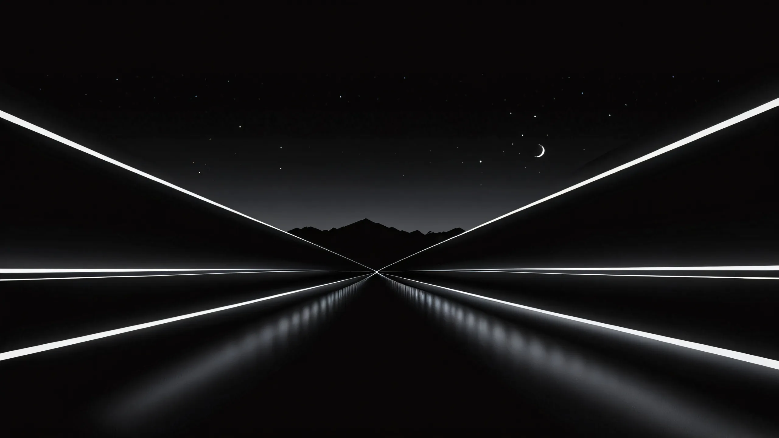 A sleek dark mode desktop wallpaper featuring a breathtaking abyssal void with deep perfect blacks and luminescent accents, suitable for Desktop/PC use.